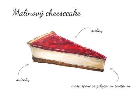 Malinov&yacute; cheesecake